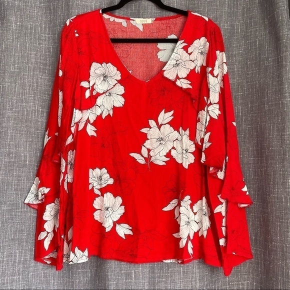 New ODDY Coral Floral Print Blouse - Picture 10 of 11